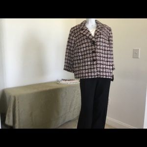 Plaid  jacket 3/4 sleeves